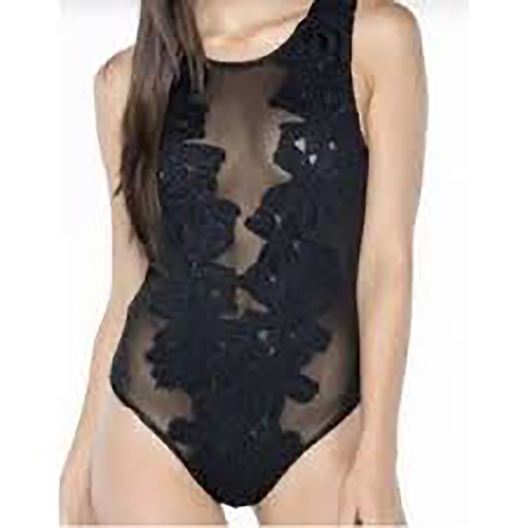 Embroidered Sheer Bodysuit - Picture 2 of 8
